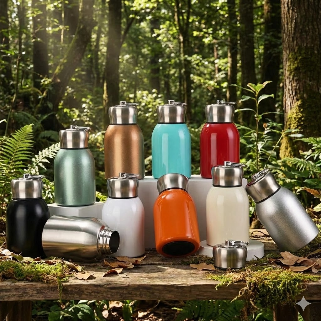 Stainless Steel Mini Water Bottle with Kadi, 300 ml | Office | School | Travel Friendly
