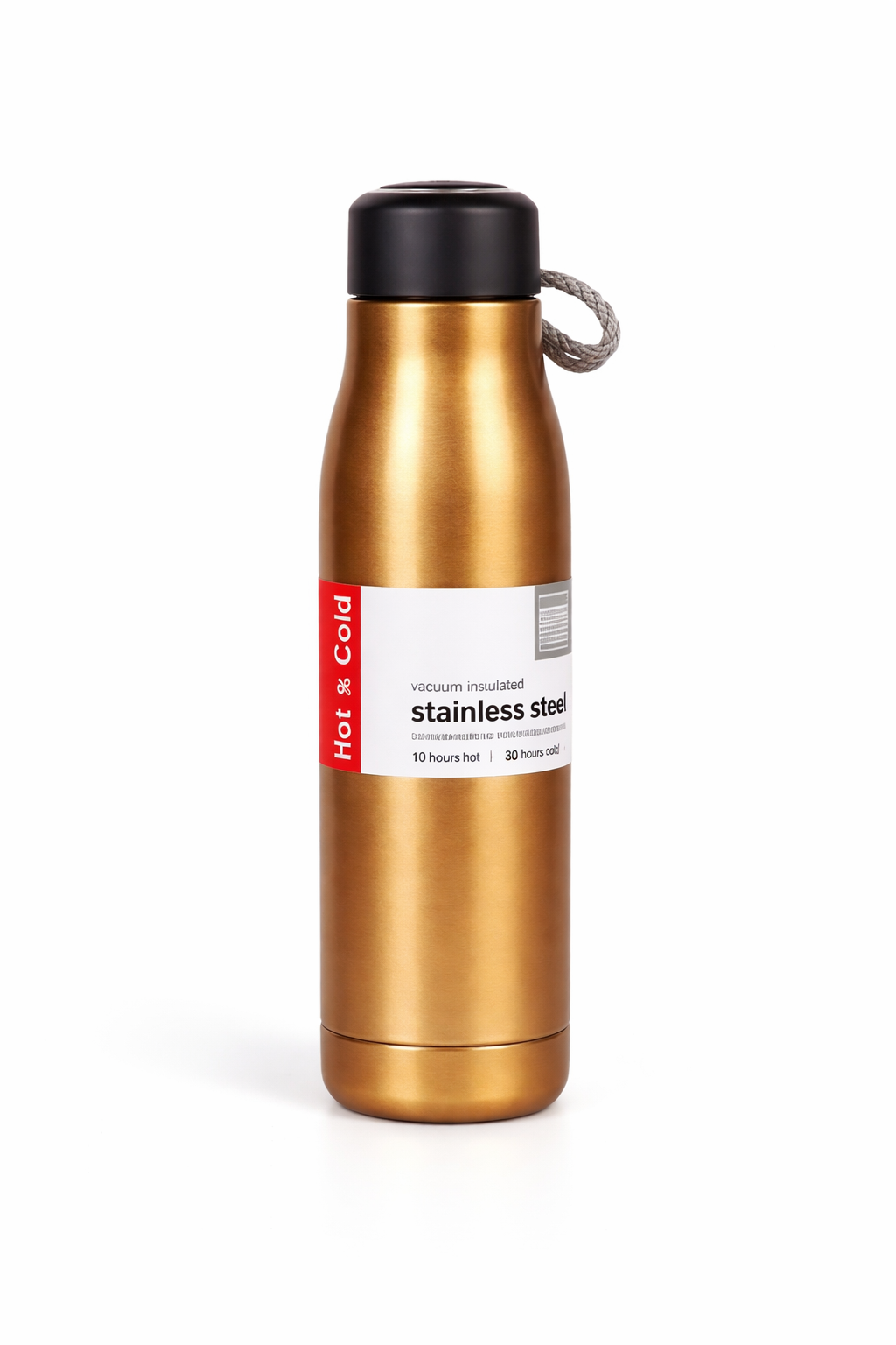 Stainless Steel Insulated Water Bottle with Rope Handle, Hot & Cold, 500ml