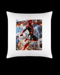 Spider-Man Action Scene Decorative Throw Pillow, White, Square Cushion for Home Décor