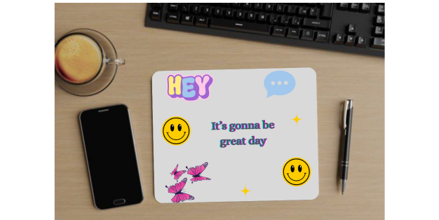 Motivational Mouse Pad with Anime Art Design, Non-Slip Rubber Base Mousepad