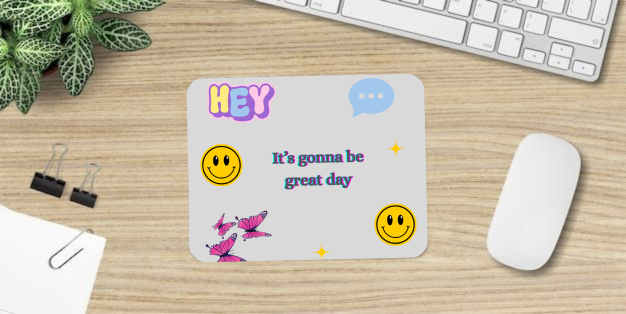 Motivational Mouse Pad with Anime Art Design, Non-Slip Rubber Base Mousepad