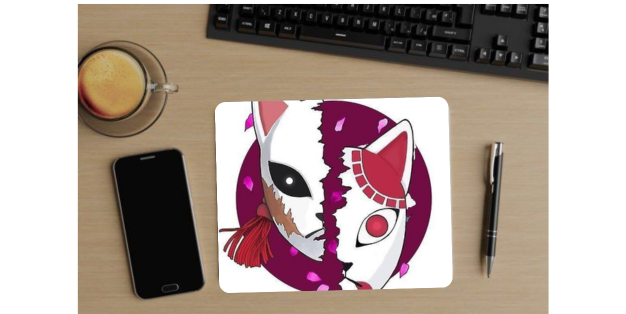 Anime Art Mouse Pad, Non-Slip Rubber Base, Pink and Purple Design Mousepad