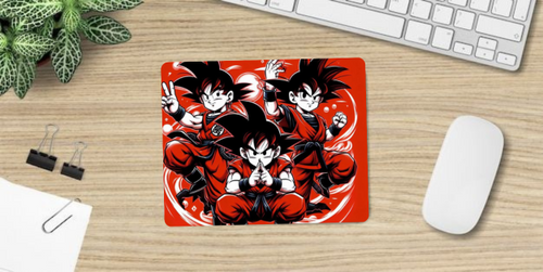Anime Art Mouse Pad, 22.86 x 17.78 cm, Red and Black Design Non Slip Base Mousepad