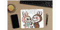Labubu Character Mouse Pad, Non-Slip Rubber Base, Pink and Brown Artwork Non Slip Base Mousepad