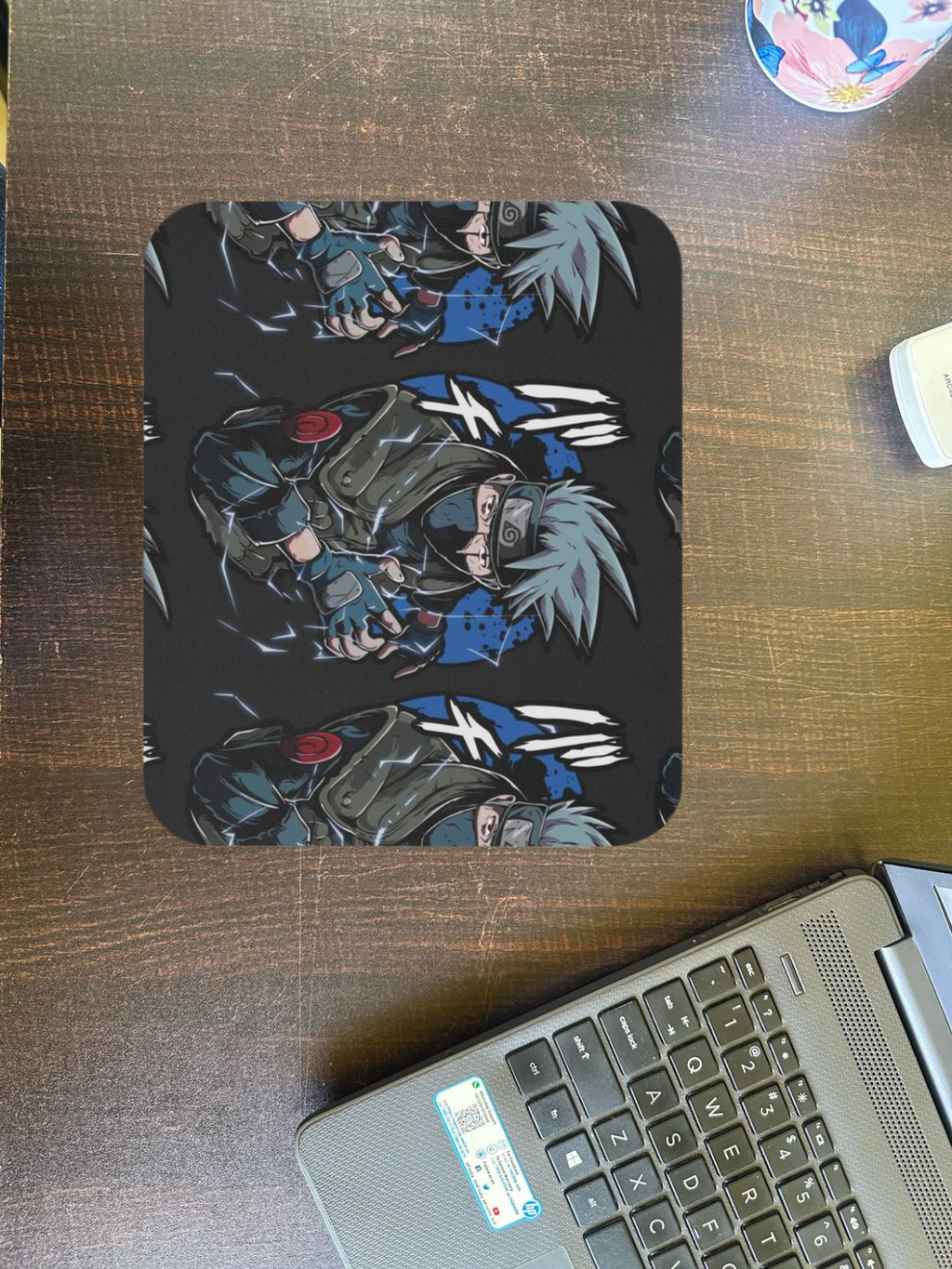 Anime Character Gaming Mouse Pad, Black Design, Non-Slip Base, 22.86 x 17.78 cm Mousepad