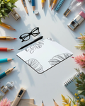 Botanical Leaf Line Art Mouse Pad, Black and White Minimalist Design, Non-Slip Office Desk Accessory