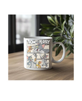 Cartoon Comic Strip Coffee, White Ceramic, 11 oz Ceramic Coffee Mug