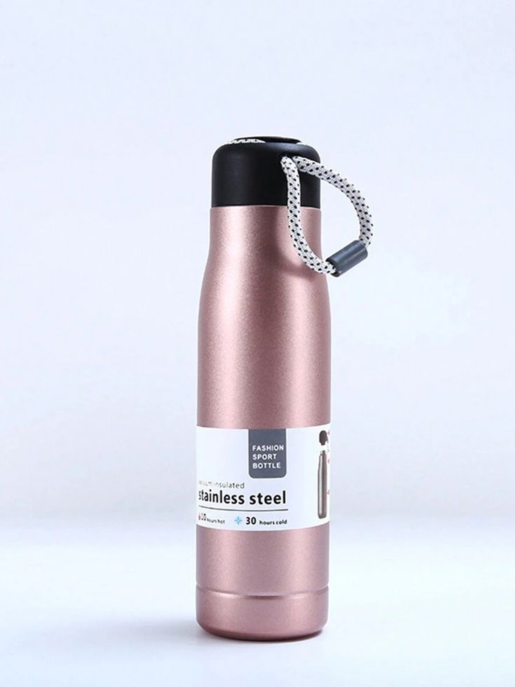 Stainless Steel Insulated Water Bottle with Rope Handle, Hot & Cold, 500ml