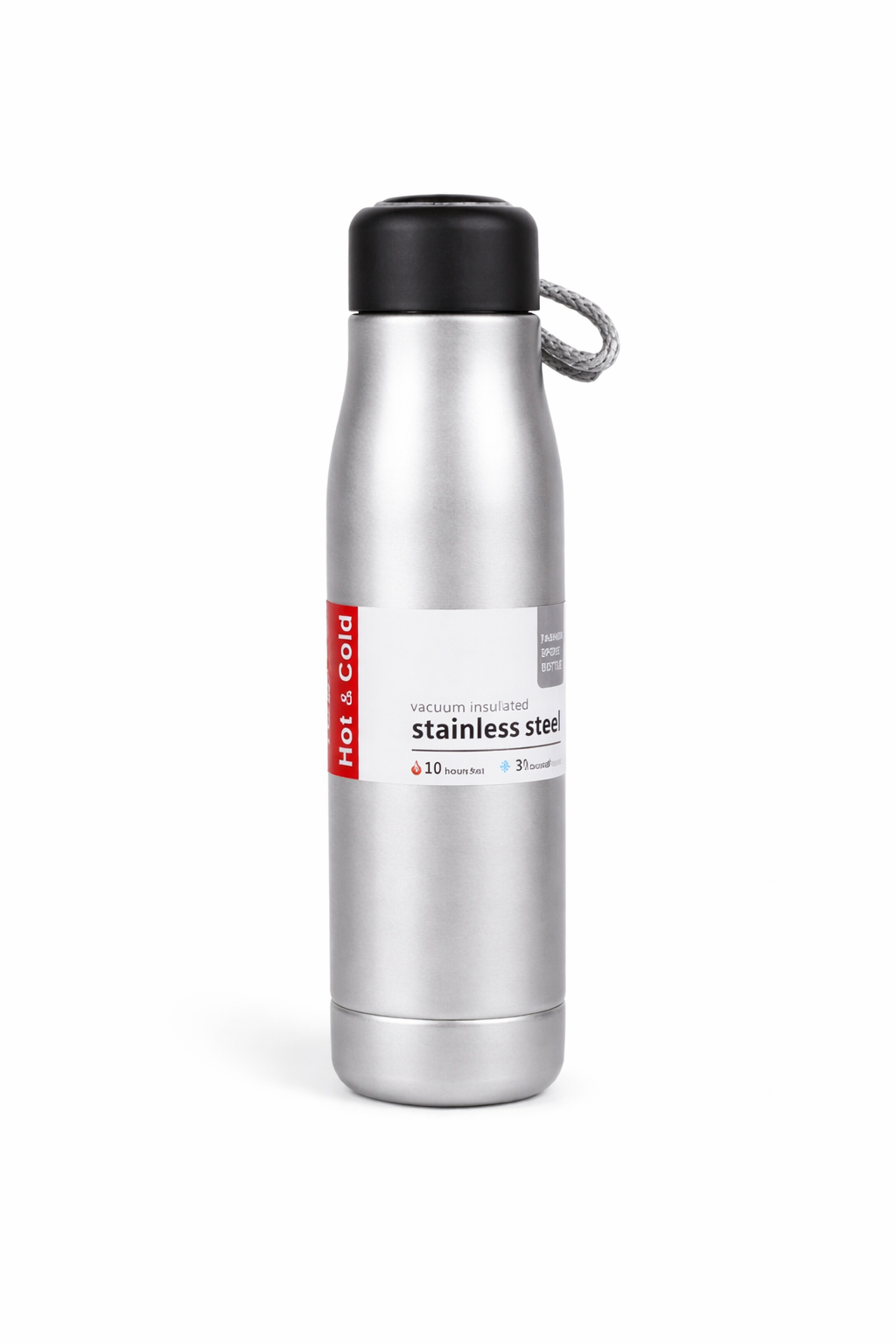 Stainless Steel Insulated Water Bottle with Rope Handle, Hot & Cold, 500ml